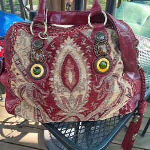 Sharif Tapestry Satchel Handbag.